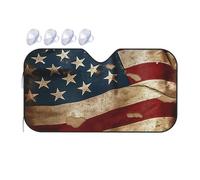 Pare-soleil de voiture pliable pour fenêtre avant, intérieur de voiture, drapeau américain vintage, protection contre le soleil pour garder votre véhicule au frais, taille M