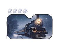 Pare-soleil de voiture pliable pour l'hiver, Noël, la neige, la nuit, le train ferroviaire, la nuit, la protection solaire intérieure de l'automobile, taille S