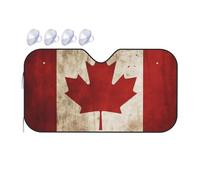 Pare-soleil de voiture pliable rétro avec drapeau du Canada 2025 - Pare-soleil de voiture amusant pour fenêtre avant - Protection solaire intérieure de voiture - Taille S