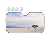 Pare-soleil de voiture pliable romantique sable blanc paysage 2025 pare-soleil de voiture amusant pour fenêtre avant protection solaire intérieure automobile petite