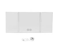 Pare-Soleil de Voiture Triple pli, Miroir de Maquillage Pliable avec lumière LED, luminosité réglable pour Les Femmes conducteurs, Design Compact, Ajustement Universel