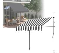 Pare-soleil d'extérieur avec manivelle réglable pour terrasse et jardin - Tissu imperméable et résistant aux UV - Parfait pour les balcons et les espaces extérieurs