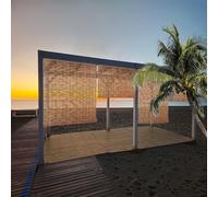 Pare-soleil d'extérieur enroulable pour cour et jardin - Stores de fenêtre tissés sans fil - Rideaux d'intimité pour terrasse et pergola (140 x 160 cm) - Protection solaire élégante et décoration