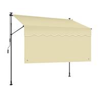 Pare-soleil d'extérieur réglable pour balcon, cadre télescopique, installation sans perçage, auvent résistant aux UV (beige et noir, 3 tailles)