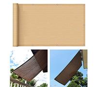 Pare-soleil d'extérieur résistant aux intempéries avec œillets et cordes, 1,2 x 1,2 m, beige pour balcon, jardin et terrasse