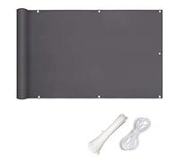 Pare-soleil d'extérieur résistant aux intempéries pour balcon, terrasse, terrasse et arrière-cour ventilé avec attaches de câble Gris foncé 0,9 x 4 m