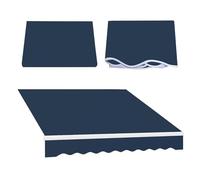 Pare-soleil d'extérieur rétractable en polyester imperméable, voile de protection solaire avec cantonnière pour fenêtre et porte, 2,4 x 2,1 m, bleu marine