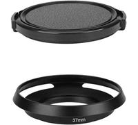 Pare-soleil d'objectif en métal de 37 mm et capuchon d'objectif de 37 mm pour Olympus E-M10 Mark III E-PL7 avec objectif Zuiko 14-42 mm (lot de 1 + 1)