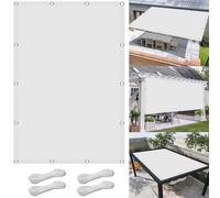 Pare-soleil durable de 150 x 460 cm, protection UV à 98 %, imperméable et indéchirable, pour jardin et balcon, blanc pour une protection ultime contre les intempéries