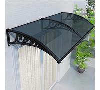 Pare-soleil en métal pour porte d'entrée, terrasse - Protection contre les UV - Protection contre la pluie et la neige - Supports en acier et plastique - Gris - 80 x 360 cm