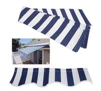Pare-soleil en polyester imperméable pour terrasse, auvent, tissu de rechange, auvent extérieur, balcon, voilage, couverture d'ombrage (taille : 4,5 x 2 m, rayures bleues et blanches)