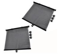 Pare-soleil enroulable pour voiture, noir, set de 2