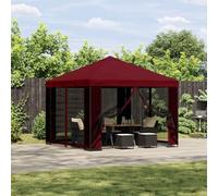 Pare-Soleil extérieur 3x3 m Bordeaux, abri de Jardin en Polyester et Acier, Gazebo Industriel pour terrasse, Couverture imperméable pour protéger du Soleil Estival, Assemblage
