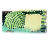 Pare-soleil français rétractable incurvé en polyester imperméable pour porte/fenêtre - Pare-soleil d'extérieur (150 x 60 x 60 cm) - Protection UV facile à installer