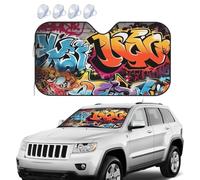 Pare-soleil graffiti Hip Hop pour pare-brise de voiture, pare-soleil pliable pour fenêtre avant, pare-soleil de protection pour la plupart des berlines, SUV, camions, accessoires de voiture, taille S