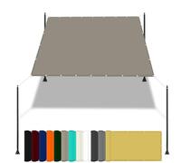 Pare-soleil imperméable 3 x 4,4 m avec corde et kit de fixation - Protection UV à 98 % - Kaki - Pour terrasse, événements en plein air, fêtes et relaxation