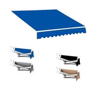 Pare-soleil imperméable et rétractable - Tissu de rechange pour auvent et terrasse - 2,5 x 2 m (bleu) - Protection solaire pour extérieur - Pour jardin et terrasse