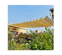 Pare-soleil imperméable pour extérieur avec rail coulissant - Tissu en polyéthylène haute densité résistant aux UV - Bloque 90 % des rayons UV - Parfait pour pergola et terrasse - Protection solaire