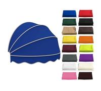 Pare-soleil incurvé pour portes et portes, portable, pliable, protection UV pour terrasse et balcon (bleu, 130 cm)