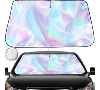 Pare-soleil irisé pliable universel pour pare-brise de voiture, pare-soleil amélioré avec rayons UV améliorés, réfléchissant pour garder le véhicule au frais