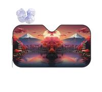 Pare-soleil japonais Mount Fuji paysage - Pare-soleil pliable pour fenêtre avant de voiture pour voitures, SUV, camions, blocage maximal des UV et garde le véhicule au frais