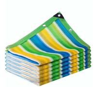 Pare-soleil multicolore - 8 x 10 m - Protection UV - Œillets et respirant - Pour terrasse, jardin, balcon, piscine, véranda et pavillon