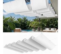 Pare-Soleil Ondulé en Forme de 2.7 x 3 m Protection 95% UV Voile Solaire à Vagues Extensible Toile Imperméable Voile Ombrage pour en Plein Air, Jardin, Terrasse, Blanc