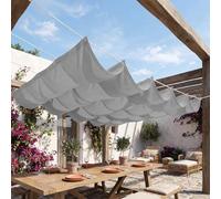 Pare-Soleil Ondulé en Forme de 2 x 3 m Réglable Voile d'ombrage Rétractable Coulissante Facile à Installer à Plier Auvent pour Être Applicable, Balcon et Pergola, Gris Clair