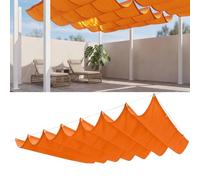 Pare-Soleil Ondulé en Forme de 2 x 5 m Protection 95% UV Vague Voile d'ombrage avec Oeillets et Cordons Pare Soleil pour Patio Terrasse Extérieur, Sable, Orange
