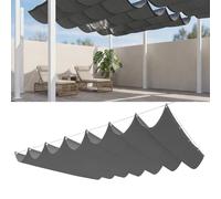 Pare-Soleil Ondulé en Forme de 3 x 6 m Protection 95% UV Vague Voile d'ombrage avec Oeillets et Cordons Pare Soleil pour Patio Terrasse Extérieur, Sable, Gris Foncé