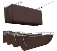 Pare-soleil ondulé en forme de U, housse de pergola rétractable avec filet solaire et kit de montage, facile à installer, matériau PEHD