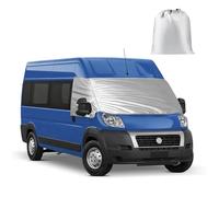 Pare Soleil Pare Brise pour Fiat Ducato Fiat Ducato 2006-2024, 600D Volet Extérieur Isolation Thermique Protection Isotherme Pano Anti-Gel -Étanche pour Camping-Cars Capucine, Profilés et Fourgon