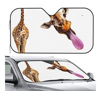 Pare Soleil Pare-Brise Voiture Photo Drôle De Girafe Voiture Avant Fenêtre Pare-Soleil Film en Aluminium Parasol De Pare-Brise, pour Véhicule, Camion, Vus, S
