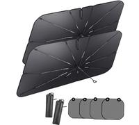 Pare-soleil pliable anti-UV, 5 couches de revêtement anti-UV pour pare-brise, parapluie multifonction de protection contre la chaleur pour VUS, véhicule tout-terrain, camion (L + L)