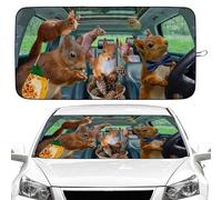 Pare-Soleil Pliable en Forme d'écureuil Amusant pour Pare-Brise de Voiture, Accessoires de Protection pour Camion, VUS (162,6 x 81,3 cm)