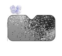 Pare-Soleil Pliable Gris argenté Scintillant en 2 pièces pour Voiture - Ajustement Universel pour berline, Camion, SUV. Le Pare-Soleil holographique réfléchissant la Chaleur Garde la Voiture au frai
