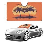 Pare-Soleil Pliable Motif Coucher de Soleil Tropical, Bloque Les Rayons UV et est livré avec Un Accessoire d'intérieur de Voiture.