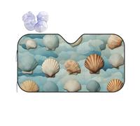 Pare-soleil pliable pour pare-brise de voiture avec impression coquillage marin pour SUV