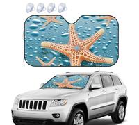 Pare-soleil pliable pour pare-brise de voiture - Belle étoile de mer - Bloque les rayons UV - Accessoires d'intérieur de voiture pour voiture, camion, SUV - Taille S