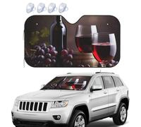 Pare-soleil pliable pour pare-brise de voiture - Bloque le raisin et le vin - Garde votre véhicule au frais