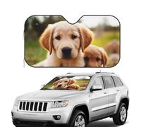 Pare-soleil pliable pour pare-brise de voiture - Bloque le soleil mignon Golden Retriever Puppy - Garde votre véhicule au frais