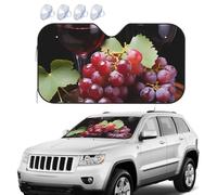 Pare-soleil pliable pour pare-brise de voiture - Bloque le soleil rouge vin raisin - Garde votre véhicule au frais