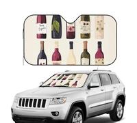 Pare-soleil pliable pour pare-brise de voiture - Bloque les jolies bouteilles de vin - Pare-soleil pour SUV - Garde votre véhicule au frais