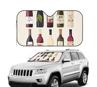 Pare-soleil pliable pour pare-brise de voiture - Bloque les jolies bouteilles de vin - Pare-soleil pour SUV - Garde votre véhicule au frais