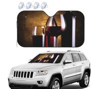 Pare-soleil pliable pour pare-brise de voiture - Bloque trois bouteilles de vin et pare-soleil en verre - Garde votre véhicule au frais