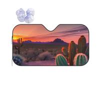 Pare-soleil pliable pour pare-brise de voiture motif cactus désert coucher de soleil pour SUV
