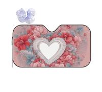 Pare-soleil pliable pour pare-brise de voiture Motif cœur romantique