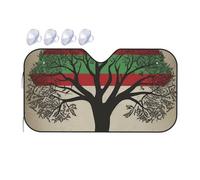 Pare-soleil pliable pour pare-brise de voiture motif drapeau palestinien 2025 - Pare-soleil de voiture amusant pour fenêtre avant - Protection solaire intérieure automobile - Taille S
