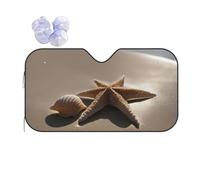 Pare-soleil pliable pour pare-brise de voiture Motif étoiles de mer et coquillages de sable