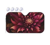 Pare-soleil pliable pour pare-brise de voiture motif floral artistique rouge vin 2025 - Pare-soleil de voiture amusant pour fenêtre avant - Protection solaire intérieure de voiture - Taille S